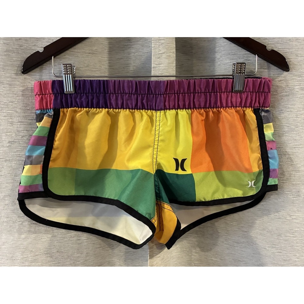Hurley Women's Beachrider Tropical‎ Colorful Low Rise Board Shorts Y2K